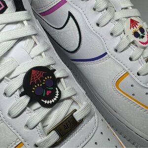 Nike AF1 AirForce 1 Day of the Dead Shoe Sneaker Char / Dubrae